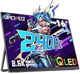 UPERFECT 2.5K 240Hz QLED Portable Monitor, 16" 2560x1600 QHD 100% DCI-P3 400 Nits Portable Gaming Monitor w/Stand & VESA, Adaptive Sync HDMI 2.1 External Screen for Laptop PC Phone Game Console