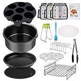 Air Fryer Accessories Set 12pcs Compatible for 4, 4.2, 5, 5.5, 5.8 QT Gowise Cosori Phillips Ninja Cozyna Air Fryer