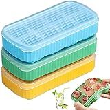 Mini Ice Cube Trays with Lids for Mini Fridge Freezer, Set of 3, Small Ice Cube Molds for Cocktails, Whiskey or Coffee, Flexible Silicone Bottom Easy Release, BPA Free, Reusable and Stackable