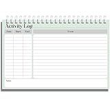 Activity Log Book Notebook & Time Tracker, 5.5 x 8.5 Daily Log Book for Work, Project Management, Time Sheet, Call Log for Office, Manager Supplies, Time Management Tools, 50 Double Sided Pages