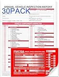 Annual Vehicle Condition Report Forms with Aluminum Date Labels, 30-Pack, 3-Ply Carbonless for Fleet Management