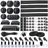 N NOROCME 192 PCS Cable Management Kit 4 Wire Organizer Sleeve