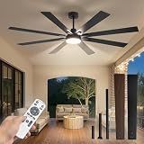 Fanbulous 72 Inch Ceiling Fans with Lights and Remote, Dual-Sided Reversible Blades for Versatile Décor, Quiet DC Motor, Wide-Angle Customized Brightness & 3CCT, Damp Rated for Indoor/Outdoor Use