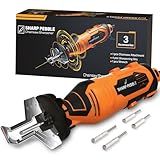 Sharp Pebble Electric Chainsaw Sharpener Kit - Comes with Chain Saw Sharpener Tool, 4 File Size Sharpening Wheel Bits, Angle Attachment, Wrench & eBook