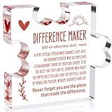 Thank You Gifts Difference Maker Gifts for Leader Boss Staff Employee Best Mom Mentor Coach Manager Coworker Teacher Appreciation Quote Birthday Gift Irregular Acrylic Decorative Table Sign