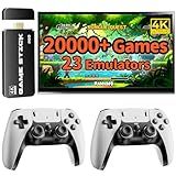 FCHOZY 2026 Upgraded Retro Gaming Console, Nostalgia Game Stick Pro, Classic Video Games with 4K HDMI, 20,000+ Games and 23 Emulators, Upgraded Dual 2.4G Wireless Controllers 64GB