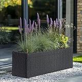 SUNNYPARK Large Rectangular Planter for Outdoor Rattan Block Box 30x12x16''