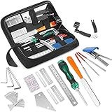 27 PCS Guitar Tools for Set Up, Intonation Adjustment and Repair, Guitar Maintenance Kit for Guitar Bass Banjo and Ukulele, Guitar Gift for Guitar Enthusiast
