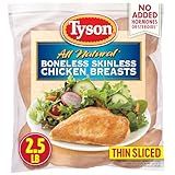 Tyson Boneless Skinless Chicken Breasts, Frozen, 2.5 Lb