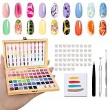 GZIXBDA Sponge Mini Paint Patting Gel Polish & Tools Kit, 57 Colors Ombre Nail Gradient Painting Gel Ombre, Blooming, Gradient & French Manicure Designs