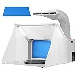 VIVOHOME Portable Airbrush Paint Spray Booth Kit with LED Lights Turn Table and Filter Hose for Model Cake Craft Nail Toy Part