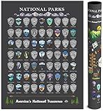 Bright Standards National Parks Scratch Off Map of United States Poster [Charcoal Grey], All 63 National Parks Map, US Travel Maps, USA Gifts for Travelers Road Trip Adventure, Fits 12”x16” frame
