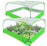 Pop Up Garden Mesh Plant Cover 2Pcs Outdoor Plant Protector Mesh Plant Enclosure Raised Bed Garden Bird and Pest Protection Guard for Fruits Vegetables Seedlings and Herbs