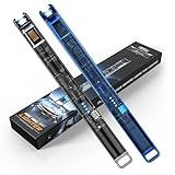 KTEBO 2 Pack Electric Candle Lighters - Rechargeable USB-C Arc Lighters with LED Display & Transparent See-Through Tech Design, Windproof Long Lighter for Candles,BBQ,Camping,Stoves,Stocking Stuffers