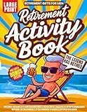 Retirement Gifts For Men: Funny Activity Book with 100+ Cool Puzzles and Ideas for Fun Things to do | Stained Glass Coloring Pages, Word Search, ... and Word Scramble (Nostalgia For Seniors)
