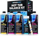 AquaDoc Hot Tub Water Balance Kit with 100 Test Strips - Made in USA