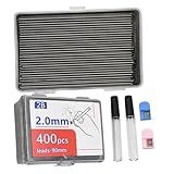 Lopenle 400 pcs 2.0mm Mechanical Pencils Leads 2B Pencil Refills 2.0mm Bold Thick Pencil Leads With 2 Sharpeners And 2 Tubes For Drafting Sketching Artist School Office Professional Use