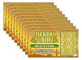 Larkmo Prank Gag Lottery Tickets - 10 Total Tickets, All Same Design, These Lottery Ticket Scratch Off Cards Look Super Real Like A Real Scratcher Joke Lotto Ticket, Win 10,000