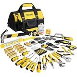 TOPLINE 390-Piece Hand Tool Kits for Home, 14-Inch Wide Mouth Tool Bag with Tools Included, Home Tool Set for Men, General Maintenance, Daily Use