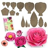 Paper Flower Template Kit Rose and Bonus Poppy (4 Styles Rose, 1"-18")