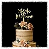 Mr&Mrs Cake Topper – Custom Names and wording for Wedding, Anniversary or Vow Renewal, Handmade Decor for party, Toppers for wedding