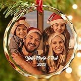 Bemaystar Personalized Christmas Ornaments,Custom Christmas Ornament with Photo,3"-5" Persoanlzied Family Ornaments 2025