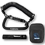 BigPantha Motorcycle Helmet Lock & Security Cable - Black Carabiner Combination Lock Secures Your Helmet, Jacket, Gloves, or Bag - Lock with Free Carry Pouch & a Small Flashlight