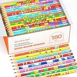 Shuttle Art Assorted Colorful Pencils, 180 Pack Kids Pencil Bulk with 12 Designs, #2 HB, Pre-sharpened Awards and Incentive Pencils for Kids School Home Party, easter pencils bulk