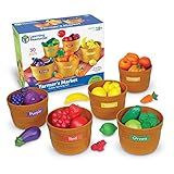 Learning Resources Farmer's Market Color Sorting Set - Play Food for Kids, Toddler Learning Toys, Grocery and Kitchen Play Toys