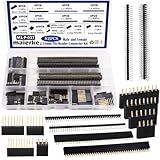 maierke 82PCS 2.54mm Pitch Male and Female Header Pins Connector Assortment Kit, Stackable Shield Header and Breakaway PCB Board Pin Headers for Arduino Prototype Shield