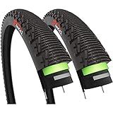 Fincci Pair 26x1.95 Bike Tire - Enduro 26 inch Bike Tires with 1 mm Nylon Puncture Resistant, 50-559 Foldable Mountain Bike Tires with Kevlar - 26" for Electric, Folding, Hybrid Bikes, MTB