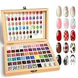 GZIXBDA Sponge Paint Patting Gel Polish & Tools Kit, 57 Colors Ombre Nail Gradient Painting Gel Blush Blooming for Pigment Pat Aura Nails, French Manicure