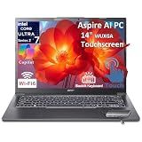 Acer 2026 Aspire AI Laptop for Business & Creators | Intel Core Ultra 7 258V, 32GB RAM, 1TB SSD, 14" FHD Touchscreen, Backlit KB, USB-C HUB, Lifetime Office 365, Long Battery Life, Windows 11 H, Gray