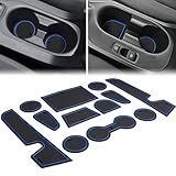 Auovo Cup Holder Insert Door Liners Fit for Toyota Corolla Hatchback 2026 Accessories 2019-2024 2025 Car Console Cup Holder Door Pocket Mats Pads for Corolla Hatchback (12pcs/Set) (Blue)
