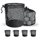Mordx Golf Ball Storage Bag-6 Pack Mesh Bags with Drawstring，Golf Shag Bag Organizer,Sports Equipment Organizer Sack，for Collecting Half Balls Tennis Beach Trave (15 * 20cm)