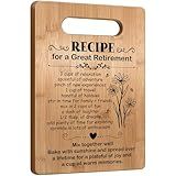 Retirement Gifts for Women 2025, Retired Cutting Board Gifts, Coworker Leaving Gifts for Women, Going Away Gifts for Coworker Boss Lady Leader Colleague Friends-Recipe for a Great Retirement