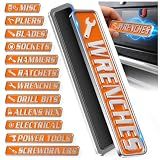 12 PCS Metal Magnetic Tool Box Labels, Embossed Tool Box Labels Magnet