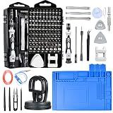 Precision Screwdriver Set, Electronics Repair Tool Kit with Anti Static Mat, ESD Wristband,Fast Home Multi-types Drivers for Phone, Computer, Laptop (Black)