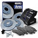 Brake X Rear Brake Pads and Rotors Kit with brake caliper compression tool replacement for 2009-2013 Toyota Matrix | ARES Semi Coated Rotors and Alpha Ceramic Brake Pads