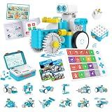 WhalesBot C3 Pro 12-in-1 Remote Control & Coding Robot Kit for Kids 4+, Advanced Smart Panel & Cards Programming, Educational STEM Toy, Block Building Set with Controller & Motor for Kids 4-6, 5-7