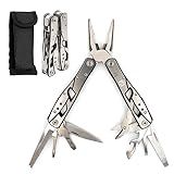 Multitool Plier - 12 In 1 Stainless Steel Pocket Multi Tool With Durable Sheath For Camping, Survival Gear - Safety Locking Camping Accessories With Cutter, Bottle Opener, Screwdriver by Hayvenhurst