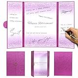 Retirement Party Decorations, Happy Retired Guest Book Alternative, Retirement Gifts for Women Men, Farewell Party Supplies Going Away Gifts for Office Coworker (Purple)