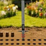 DIOVPLX Bulb Planter Tool, 33.5" Long Handle Sod Plugger for Standing Planting, 2"/4"/6" Adjustable Depth Garden Hole Digger, Heavy Duty Auto Eject Lawn Plugger for Flower Bulbs,Grass Plugs,Seedlings