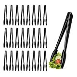 Ricvan 24 Pack 9 Inch Plastic Tongs for Serving, Black