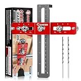 Saker Cabinet Hardware Doweling Jig,Adjustable Cabinet Template Tool for Knobs,Handle and Pull,Self Centering Punch Locator Precise Woodworking Drill Guide for Drawer Installation