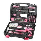 Apollo Tools 135 Piece Household Tool Set, Pink DT0773N1