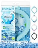 Neck Cooling Tube Wraps Ice Ring Neck Cooler Personal Ice Pack Wrap for Hot Weather Gel Reusable Wearable Gel Cooling for Summer Heat Hot Flashes Freezer Below 64.4℉