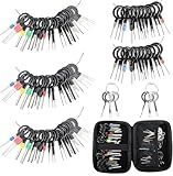 Terminal Pin Removal Tool Kit 82 Pcs Depinning Electrical Connector Pin Extractor Tool Set Wire Terminal Release for Automotive Car Household Devices - Black