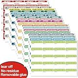 400 pcs 20 Designs Pre-Printed Color-Coded Home Removable Glue Moving Packing Box Labels with Writable Notes Areas, Each Measures 3” x 1.8”