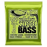 Ernie Ball Regular Slinky Nickel Wound Bass Guitar Strings, 50-105 Gauge (P02832)